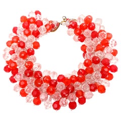 Coppola e Toppo for Pucci Cluster Beaded Lucite Collar Necklace Vintage Italian