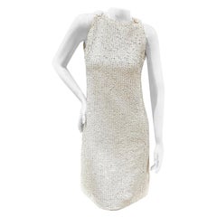 Jean Patou Ivory Sequin Dress 1960's