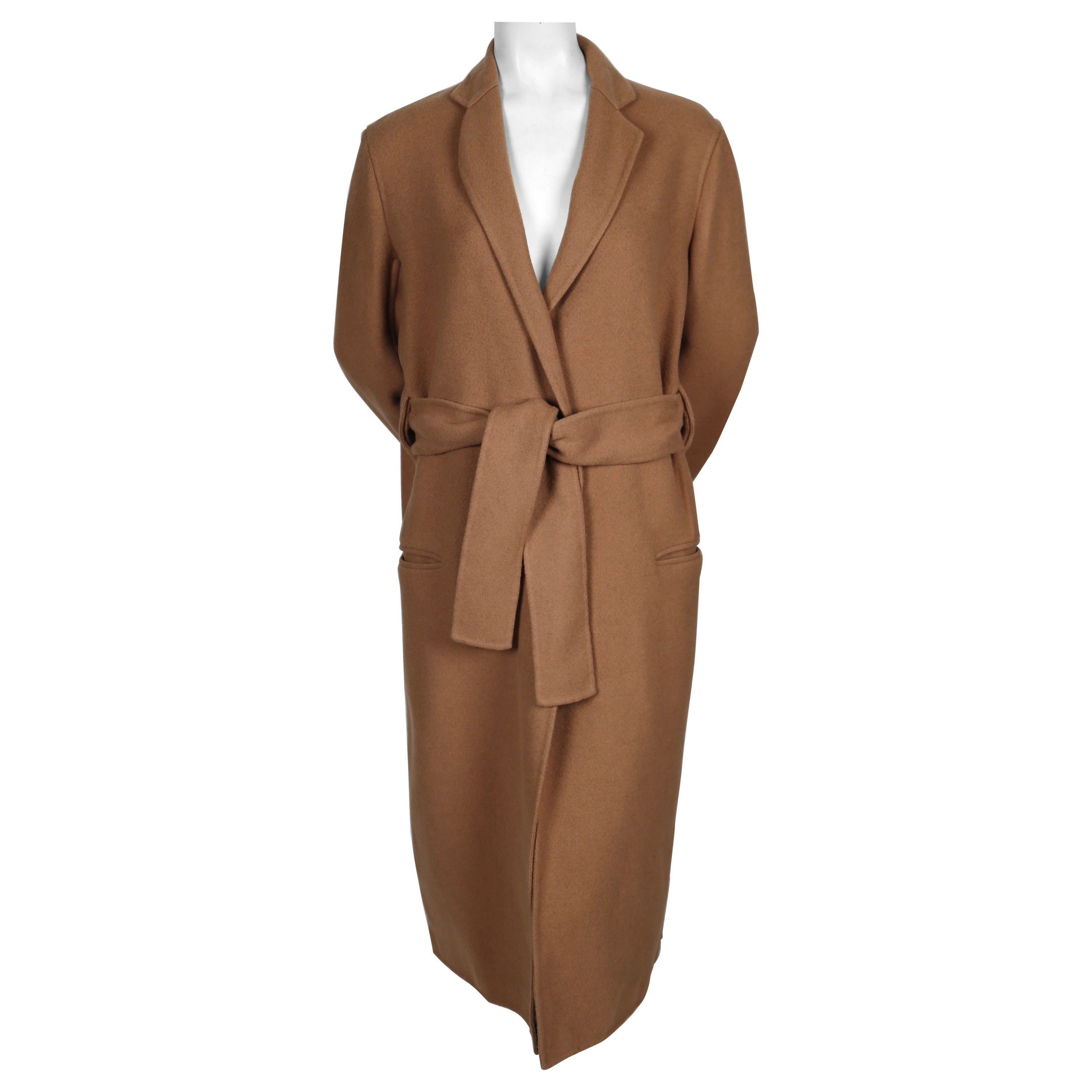 Celine by Phoebe Philo camel cashmere coat with belt   For Sale