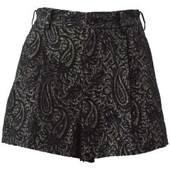 Comme des Garcons Schwarz-goldene Brokat-Shorts 2011