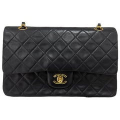 1996 Chanel Timeless Classic 2.55 Black Leather Top Shoulder Bag