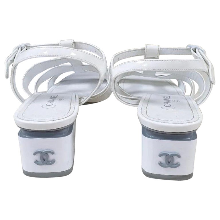 John Galliano Criss Cross Black & White Logo Platform Sandals NEW $455 Size  35.5