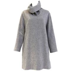 Retro 90s Jean Paul Gaultier grey wool and cashmere dress