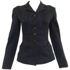 80S ALAIA black cotton fitted blazer