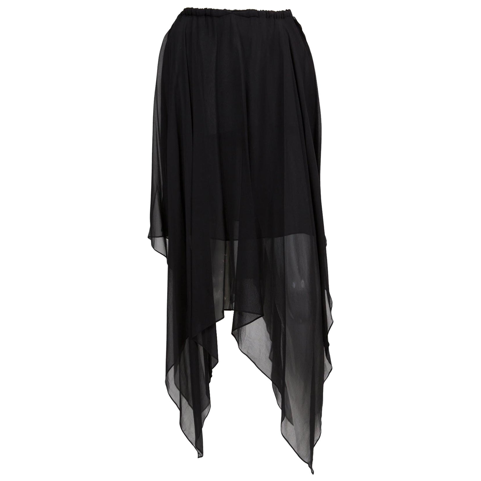 YSL Yves Saint Laurent Evening Black Silk Skirt For Sale