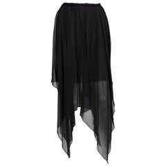 Retro YSL Yves Saint Laurent Evening Black Silk Skirt