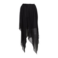 YSL Yves Saint Laurent Evening Black Silk Skirt