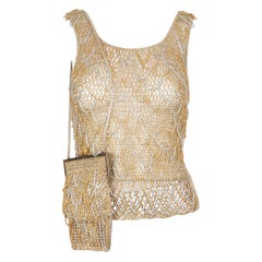 Loris Azzaro ensemble cotte de mailles métalliques, 1973