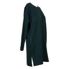 Retro 1970s Yves Saint Laurent YSL Green Wool Dress