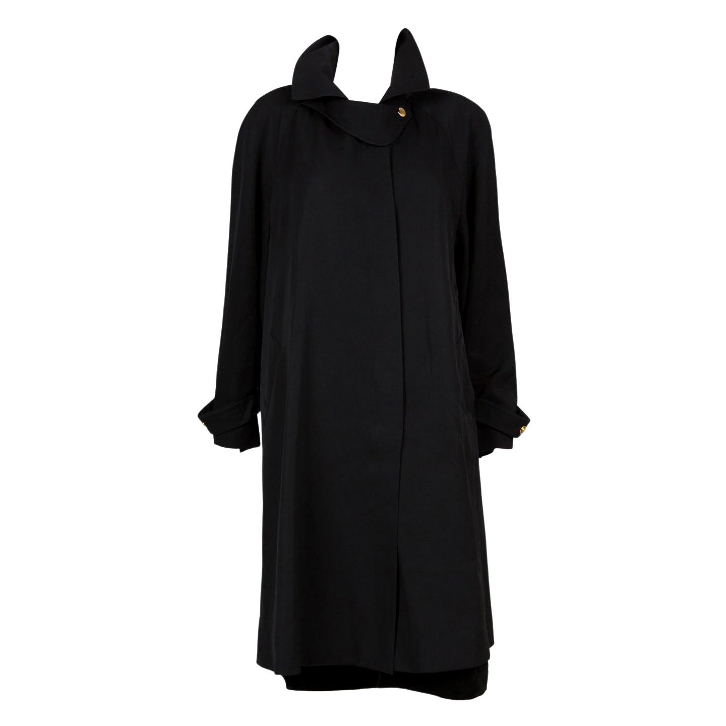 Claude Montana Black Trench Coat For Sale