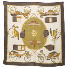 Hermes Voitures a Transformations by F de la Perriere Silk Scarf