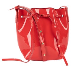 Pre-Loved Mansur Gavriel Women's Red Patent Leather Crossbody Bucket Bag