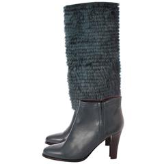 Salvatore Ferragamo Leonore Detachable Shaft Boot - petrol