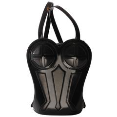 Jean Paul Gaultier Bustier Backpack - shiny black leather 1998