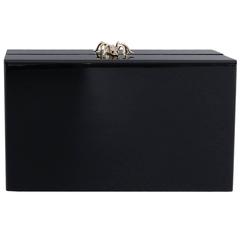 Charlotte Olympia Pandora Black Perspex Clutch Bag w Rhinestone Spider