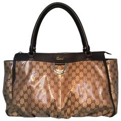 Gucci Coated Monogram Canvas Ruched Bottom Tote Bag 12