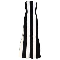 90s VALENTINO black and white strapless silk gown 9