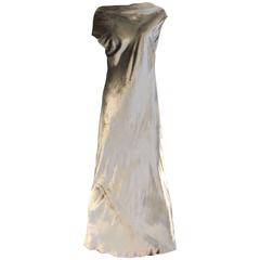 Donna Karan Hellgraues Pannekleid aus Samt