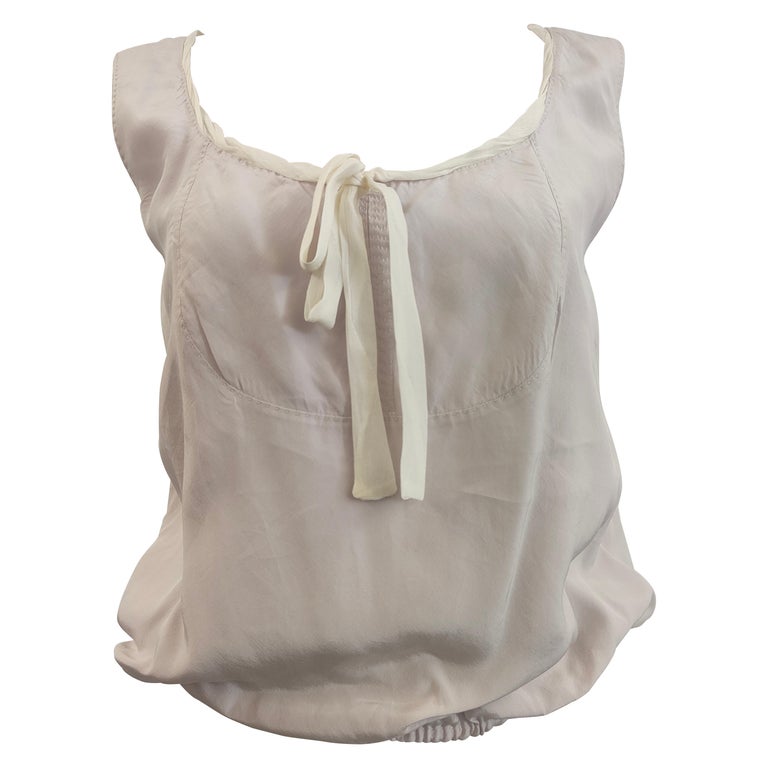 Louis Vuitton light Pink and beige silk top For Sale at 1stDibs