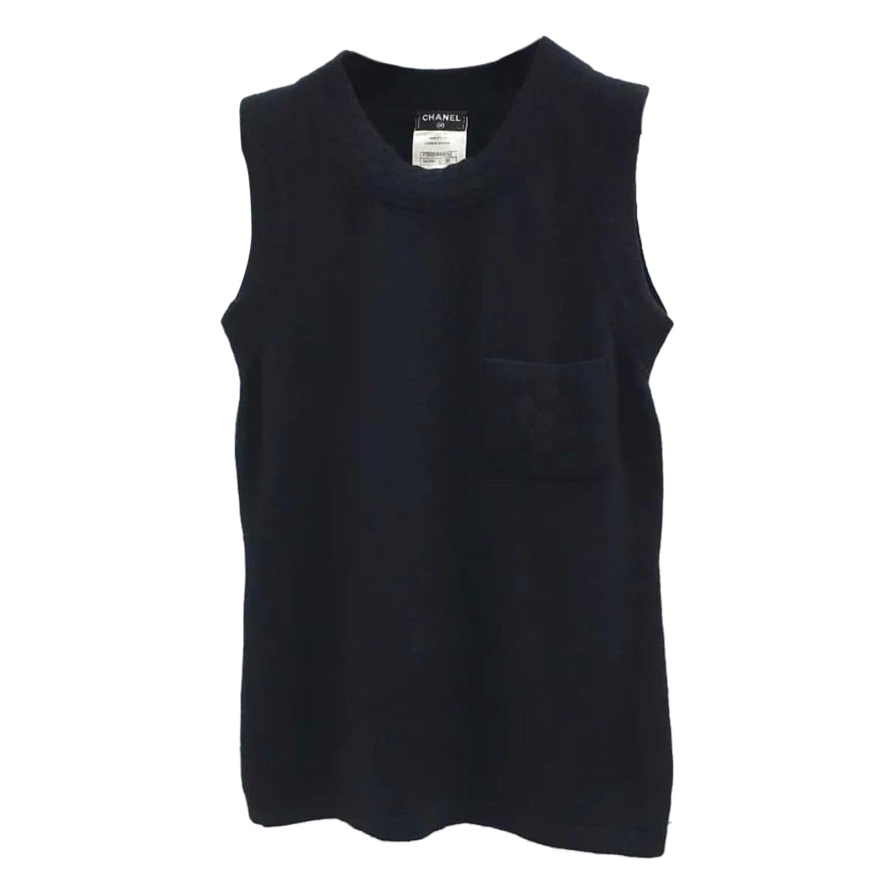 CHANEL Camelia Sleeveless Jersey Top For Sale