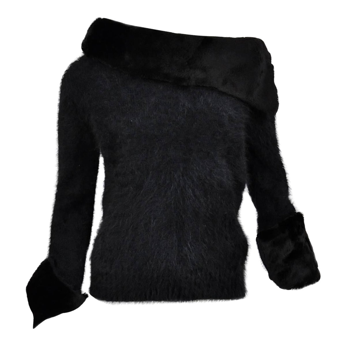 Tom Ford for Gucci Black Angora and Mink Fur Most Luxurious Sweater size S