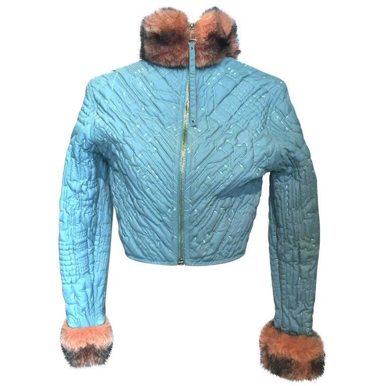 Jean Paul Gaultier Cropped Fur Collar Runway Jacket FW1991