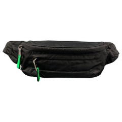 PRADA Black Neon Green Polyester Belt-Bag
