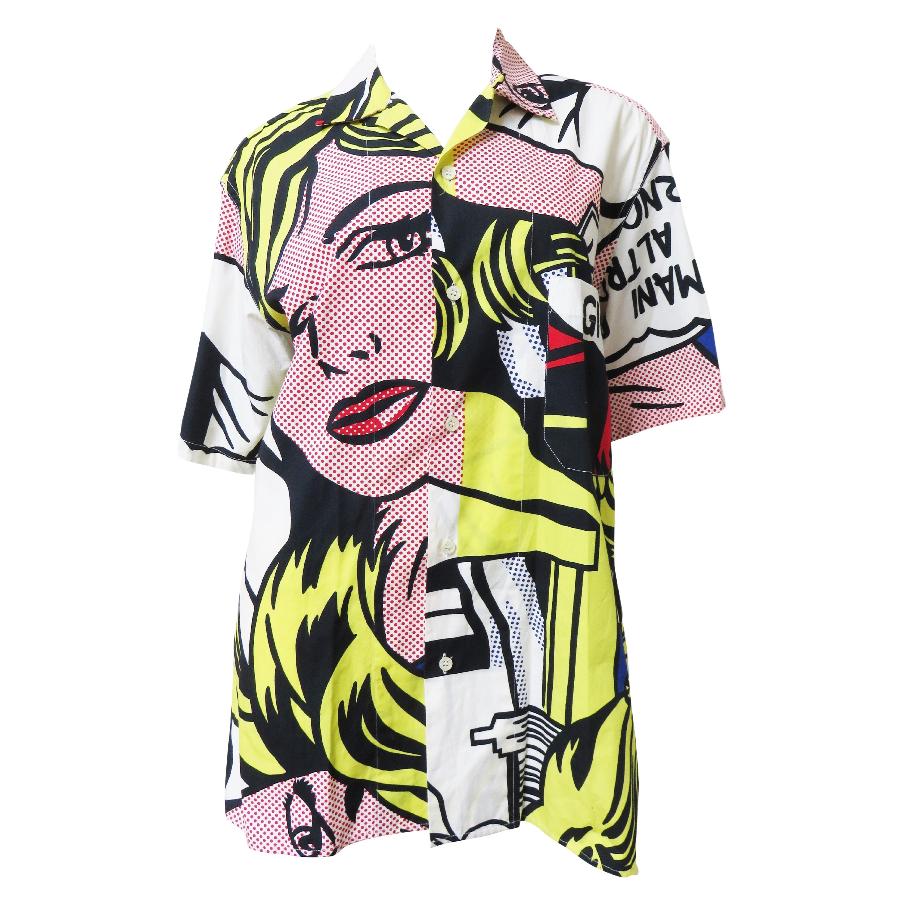 Moschino 1990s Lichtenstein Comic Print Shirt  For Sale
