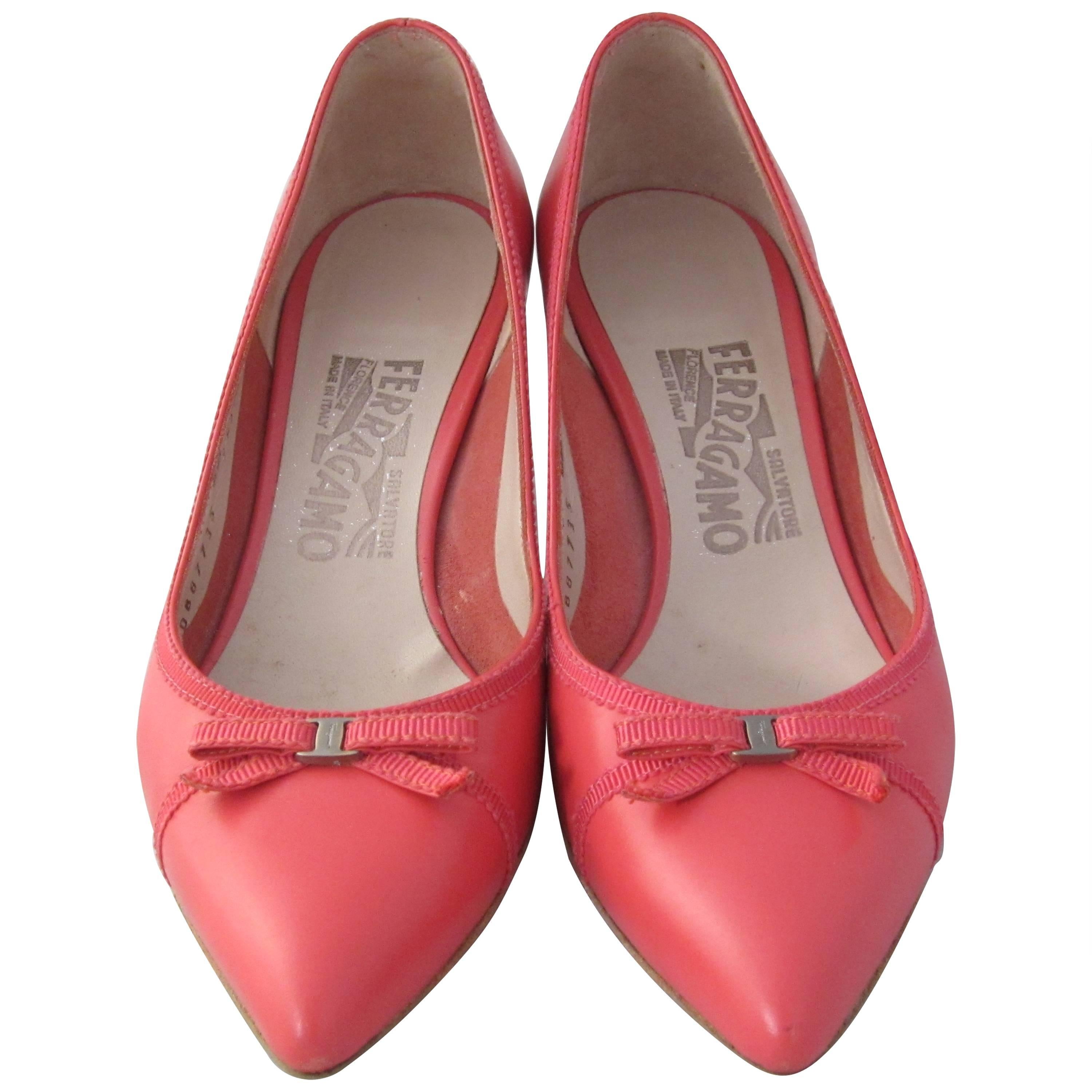 Salvatore Ferragamo Low Heel Pink Shoes Size 5.5