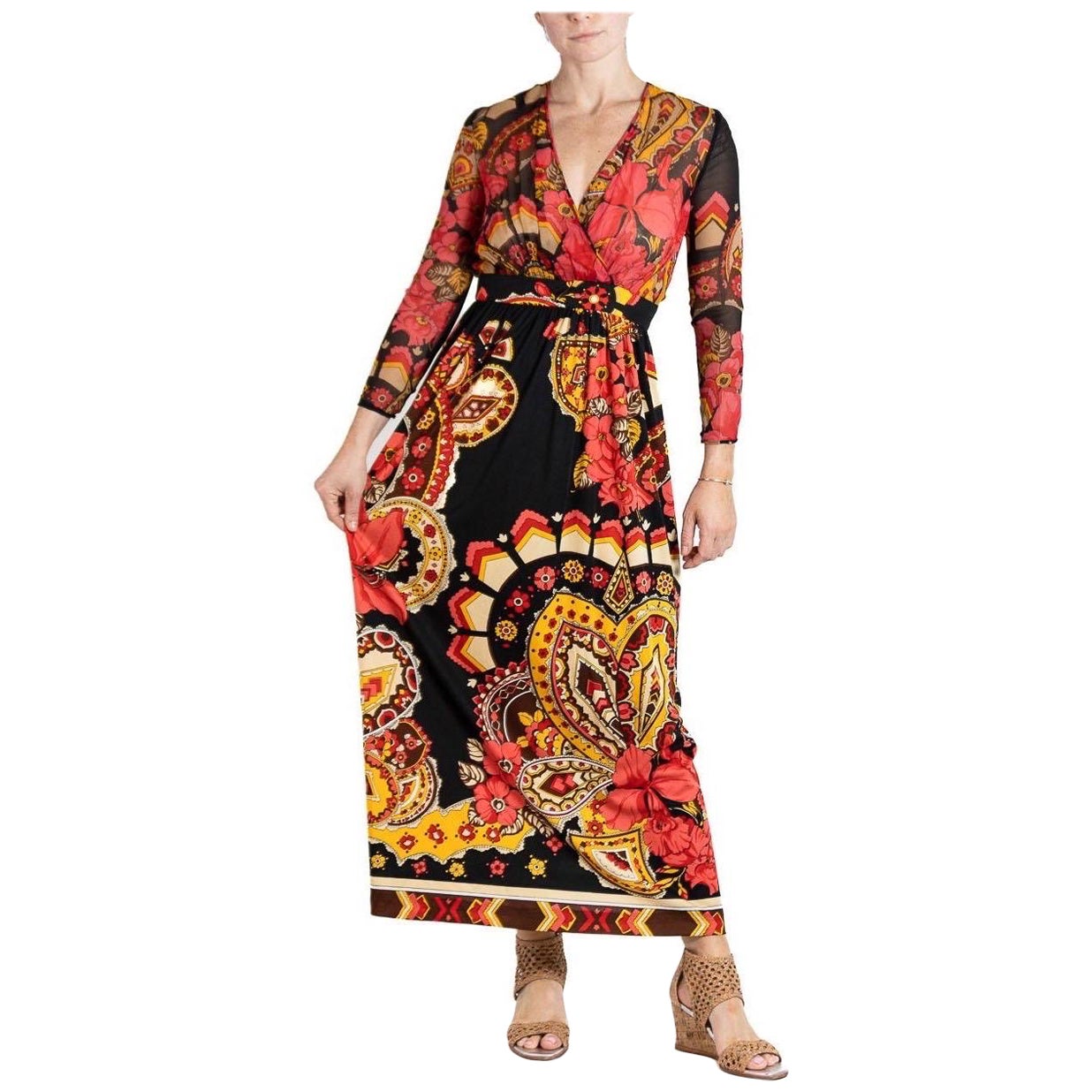 MORPHEW COLLECTION Rainbow Silk Taffeta Plaid Denise Dress For Sale