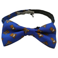 Used Moschino Blue multicoloured bow tie NWOT