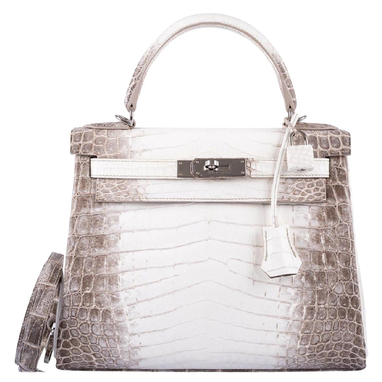 Hermès 30cm Craie Ostrich Birkin Bag with Palladium Hardware. A,, Lot  #59079