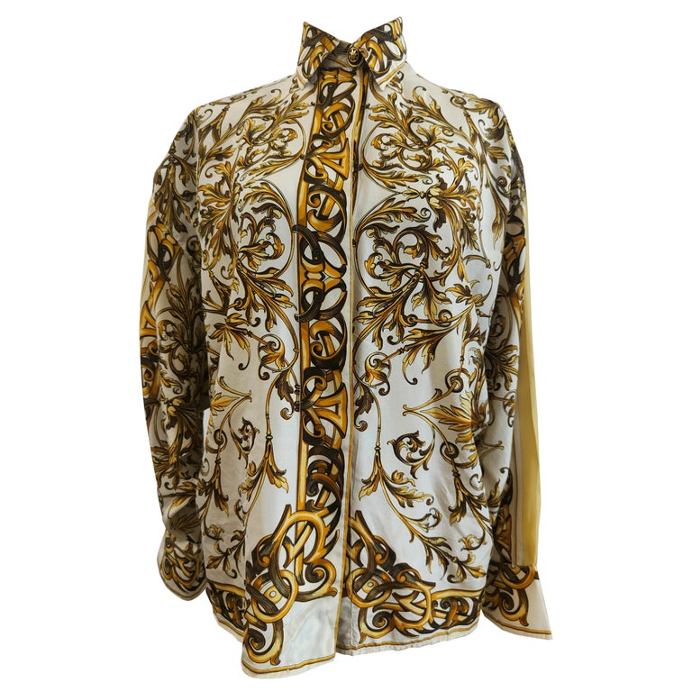 Gianni Versace baroque silk shirt For Sale at 1stDibs