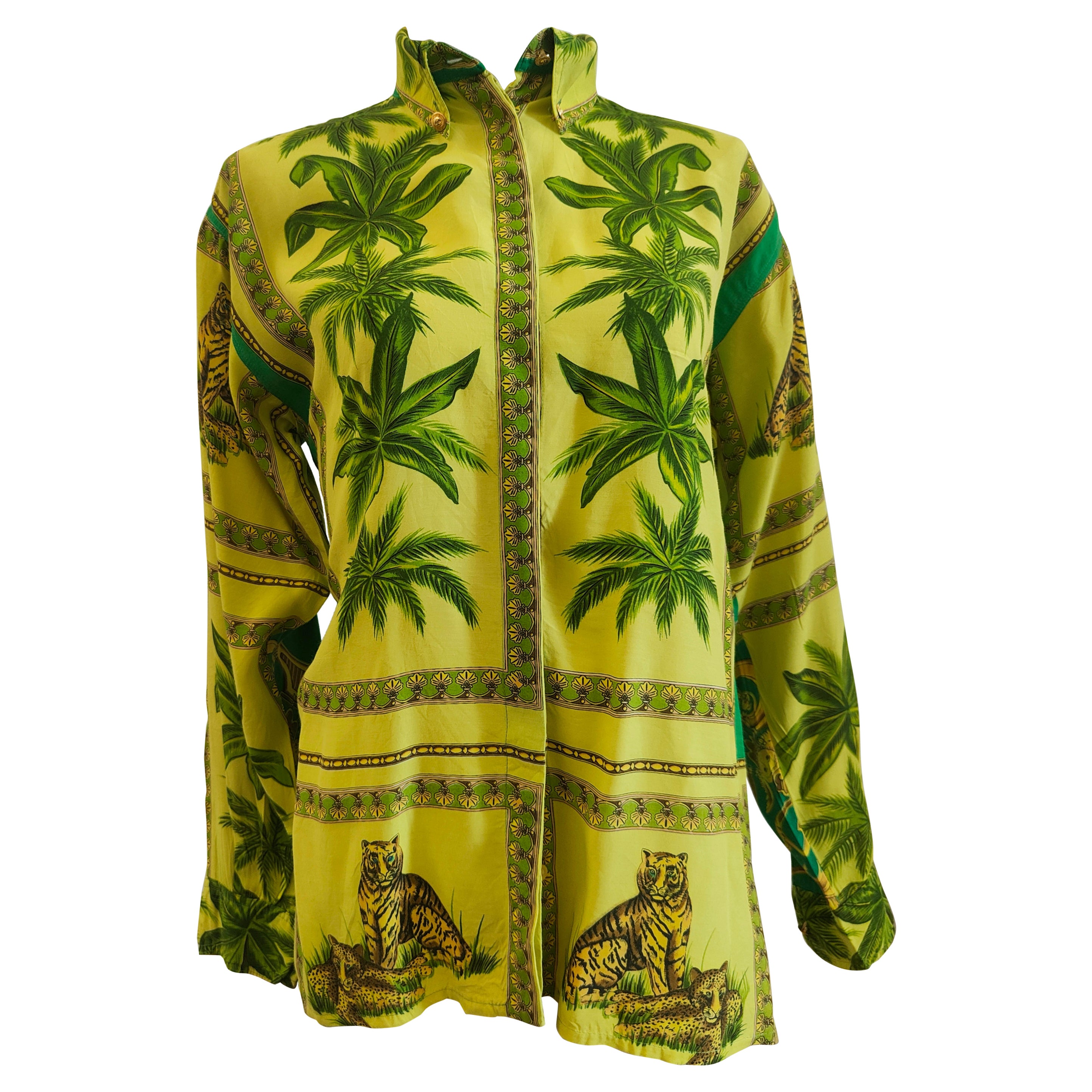 Versace iconic cotton Tarzan shirt For Sale