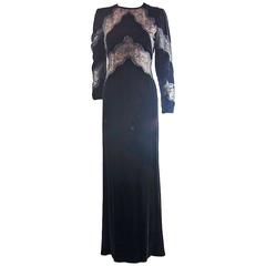Valentino velvet gown with lace inserts 11