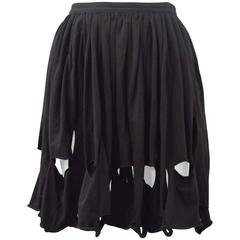 1990's Comme des Garcons 'Tricot' Black Pleated Jersey Cut- Out Skirt