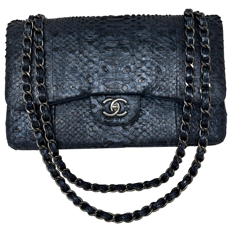 Chanel Python Exotic Jumbo Flap Bag For Sale at 1stDibs