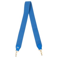 HERMES Bleu France Courchevel leather & canvas SANGLE KELLY 50mm Bag Strap
