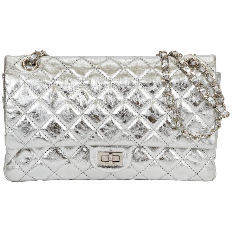 Chanel Silver Metallic Reissue Classic Bag For Sale at 1stdibs