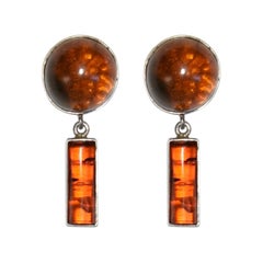 Vintage Amber Statement Earrings