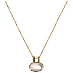 Gold Moonstone Pendant Necklace