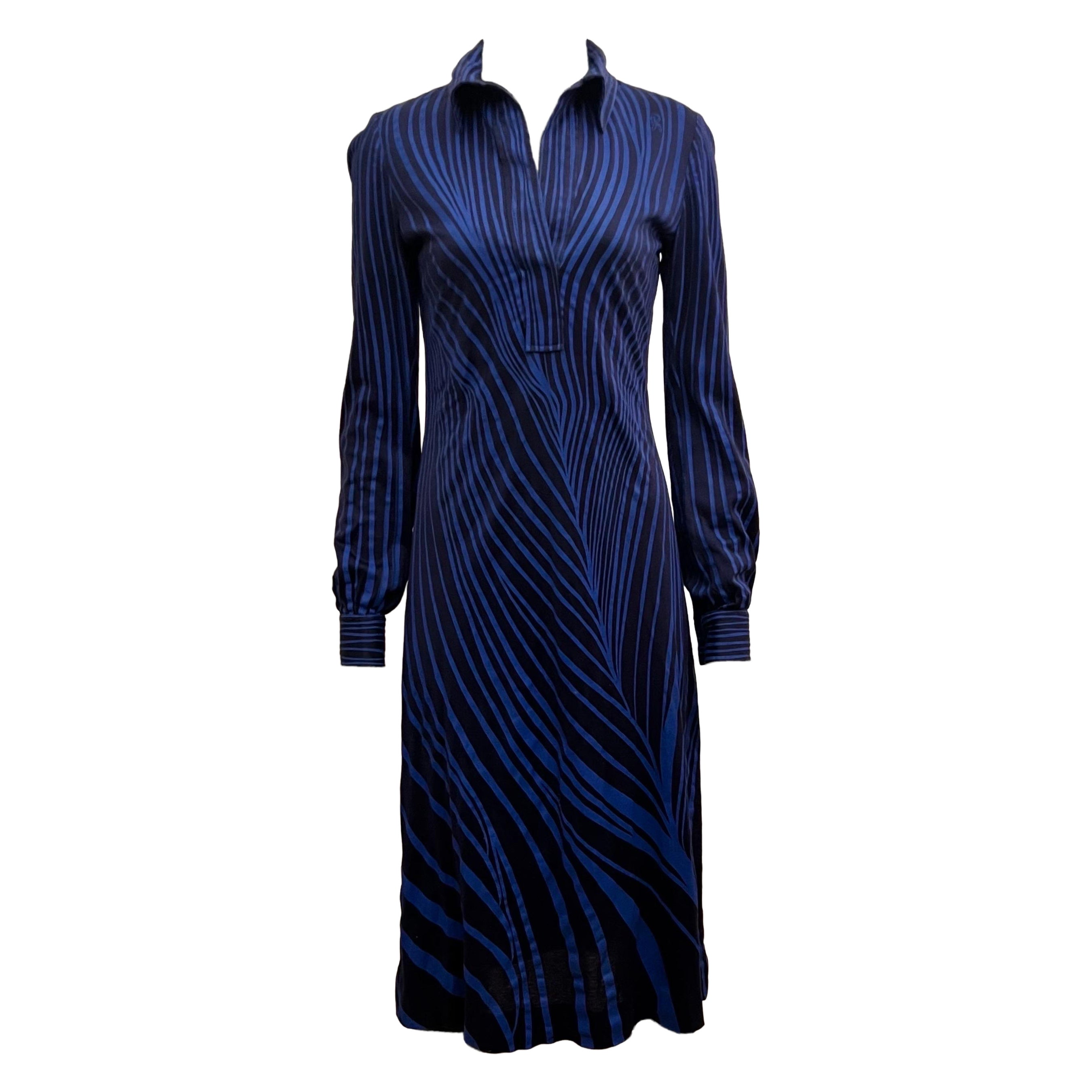 Eine seltene Vintage 1970's Roberta Di Camerino gedruckt Baumwolle Jersey Tag Kleid 