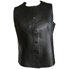 Vintage Chado Ralph Rucci Black Leather Vest