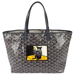 Goyard Navy Goyardine Französische Bulldogge Saint Louis Tragetasche PM