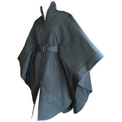 Vintage Chado Ralph Rucci Sculptural Taffeta Belted Cape Coat