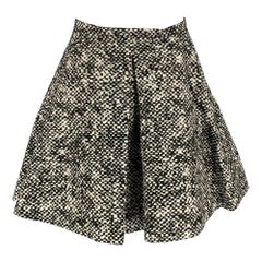ROBERTO CAVALLI Size 2 Brown Cream Cotton Abstract Circle Skirt