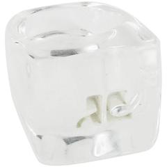 Andre Courreges Vintage Clear Lucite "Ice Cube" Ring