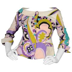 Emilio Pucci Purple, Pink and Green Print Jacket Sz 10 9