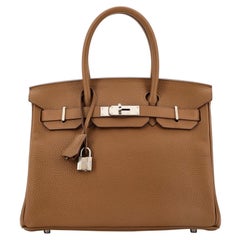 Hermes Birkin Handbag Alezan Clemence with Palladium Hardware 30
