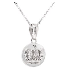 Fei Liu 925 Sterling Silver Embossed Royal Crown Pendant Charm